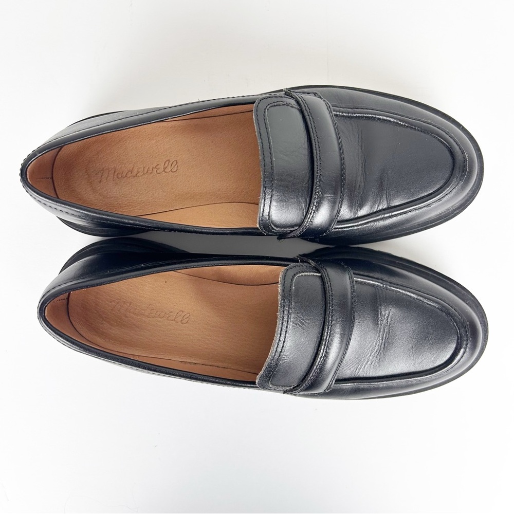 Madewell The Bradley Lugsole Leather Loafer in True Black Size 9 classic chunky - Picture 5 of 6